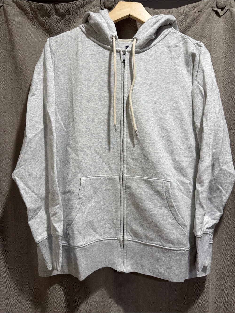 GAP Light Gray Full-Zip Hooded Sweatshirt